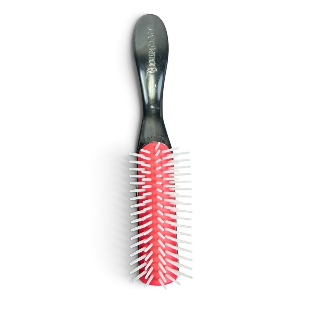 Denman 7 Row Styling Hair Brush Black Red D3 Classic Detangler Made in UK